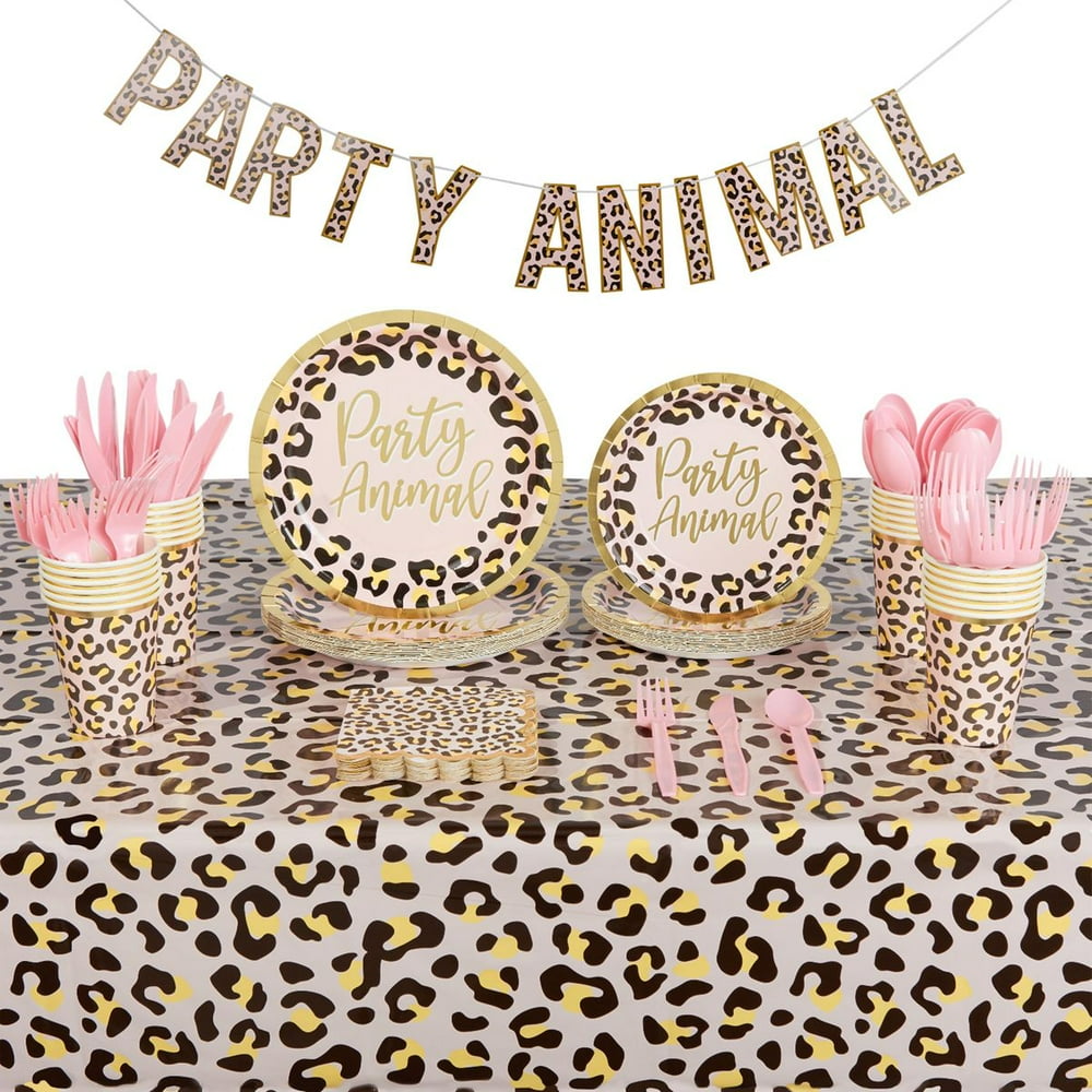Serves 24 Cheetah Safari Birthday Party Supplies Decorations with Paper