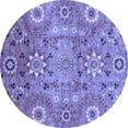 thumbnail image 1 of Ahgly Company Indoor Round Abstract Blue Modern Area Rugs, 7' Round, 1 of 4
