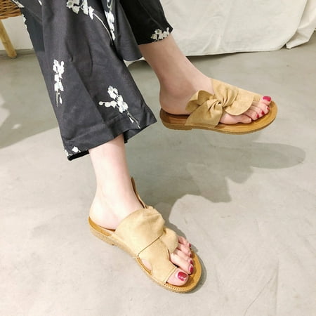 

Women s Flat Sandals Bow Tie Sandals Open Toe Sandals Slip On Flat Casual Summer Sandals for Women