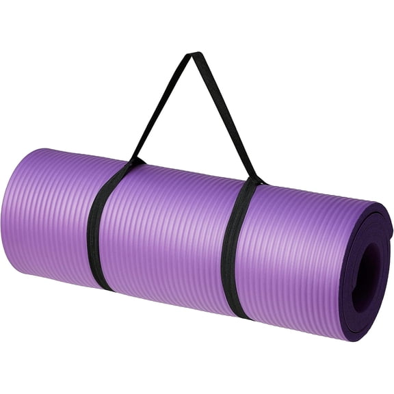 Non-Slip Yoga Mat, 72" x 24" Extra Thick Exercise Mat for Pilates and Home Workout, with Carrying Strap