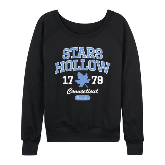 Gilmore Girls - Stars Hollow Collegiate Lightweight French Terry Wide Neck Long Sleeve Graphic Shirt