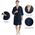 thumbnail image 5 of Robes for Men, PUTUO Mens Robe, Lightweight Soft Spa Nightgowns Pajamas for Men with Pockets, Blue, 5 of 7