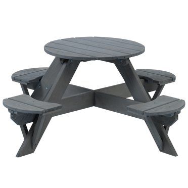 Jack & June Circular Cedar Picnic Table – 100% Cedar Wood Weather Resistant Perfect For Outdoor Dining And Entertaining