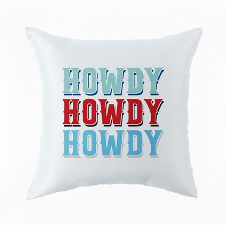 Mainstays 16 in x 16 in Texas Howdy  Outdoor Pillow, White