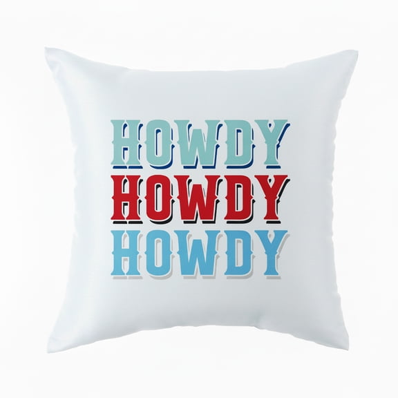 Mainstays 16 in x 16 in Texas Howdy  Outdoor Pillow, White