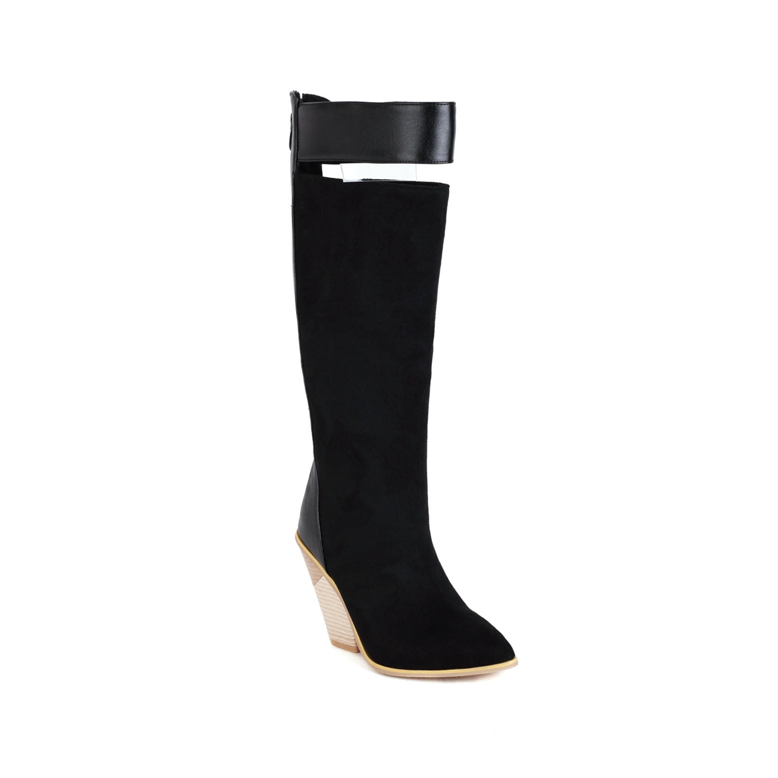 OKBOP Womens High Heels Knee-High Boots-Womens Knee High Boots Christmas Retro Winter Boots for Women Clearance Black