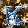 thumbnail image 7 of Clearance Cute Snowman Letter K Personalized Christmas Ornaments, Christmas Tree Decorations, 2D Christmas Tree Pendants for Xmas Tree Decor, 7 of 7