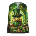 thumbnail image 4 of St. Patrick's Day Sweatshirt for Women Leprechaun Gold Pot Graphic Quarter Zip Pullover Long Sleeve Novelty Holiday Festive Casual Clothes, 4 of 5