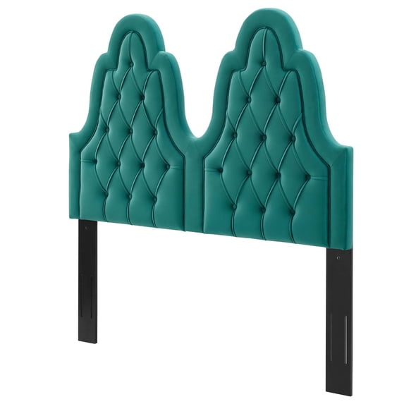 Tufted Headboard, Full Queen Size, Velvet, Teal Blue, Modern Contemporary Urban Design, Bedroom Master Guest Suite