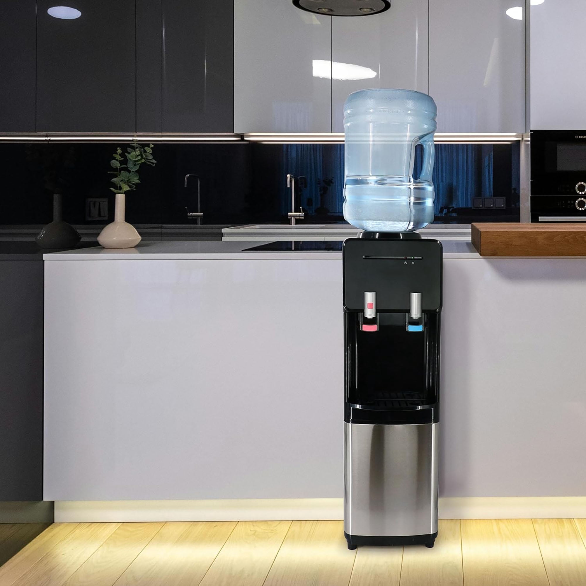 5 Gallon Bottom Load Water Dispenser with Hot, Cold & Room Temperature Settings, UV Self-Cleaning System, Child Safety Lock, Stainless Steel Water Cooler for Home and Office