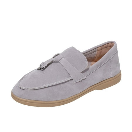 

Up to 30% off! Kukoosong Womens Comfort Flats Womens Fashion Casual Comfortable Round Toe Low Heels Shoes Solid Color Casual Shoes for Women Beige 36