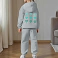 thumbnail image 5 of BUWTTED Girls Activewear Jogger Sets - 2 Piece Heart Print Graphic Pullover Hoodie Sweatshirt Sweatpants Sweatsuit Outfits Grey Sizes 6-7 Y, 5 of 6