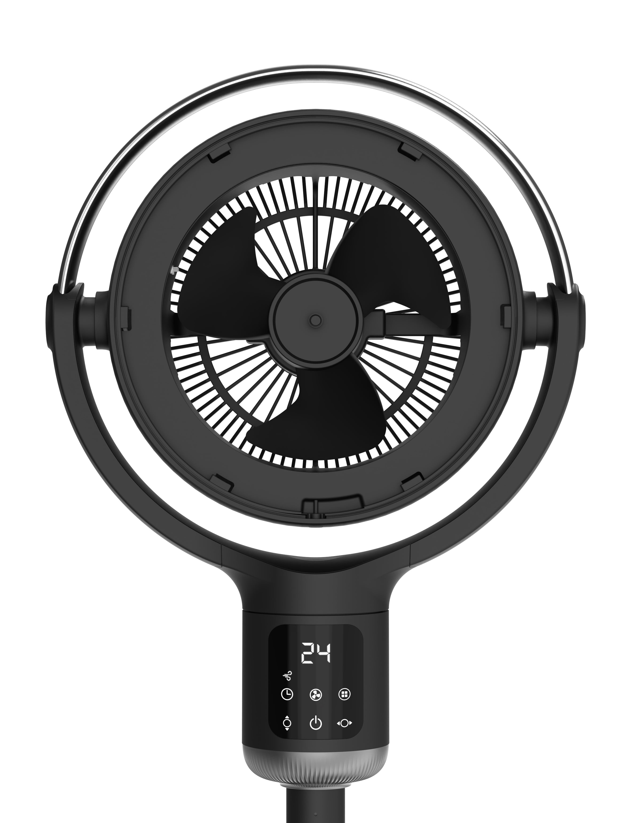 Lasko Whirlwind 7" Quiet Oscillating Pedestal Fan with Remote, DC Motor, 24 Speeds, Orbital Motion for Bedroom Cooling, Black, APDC302