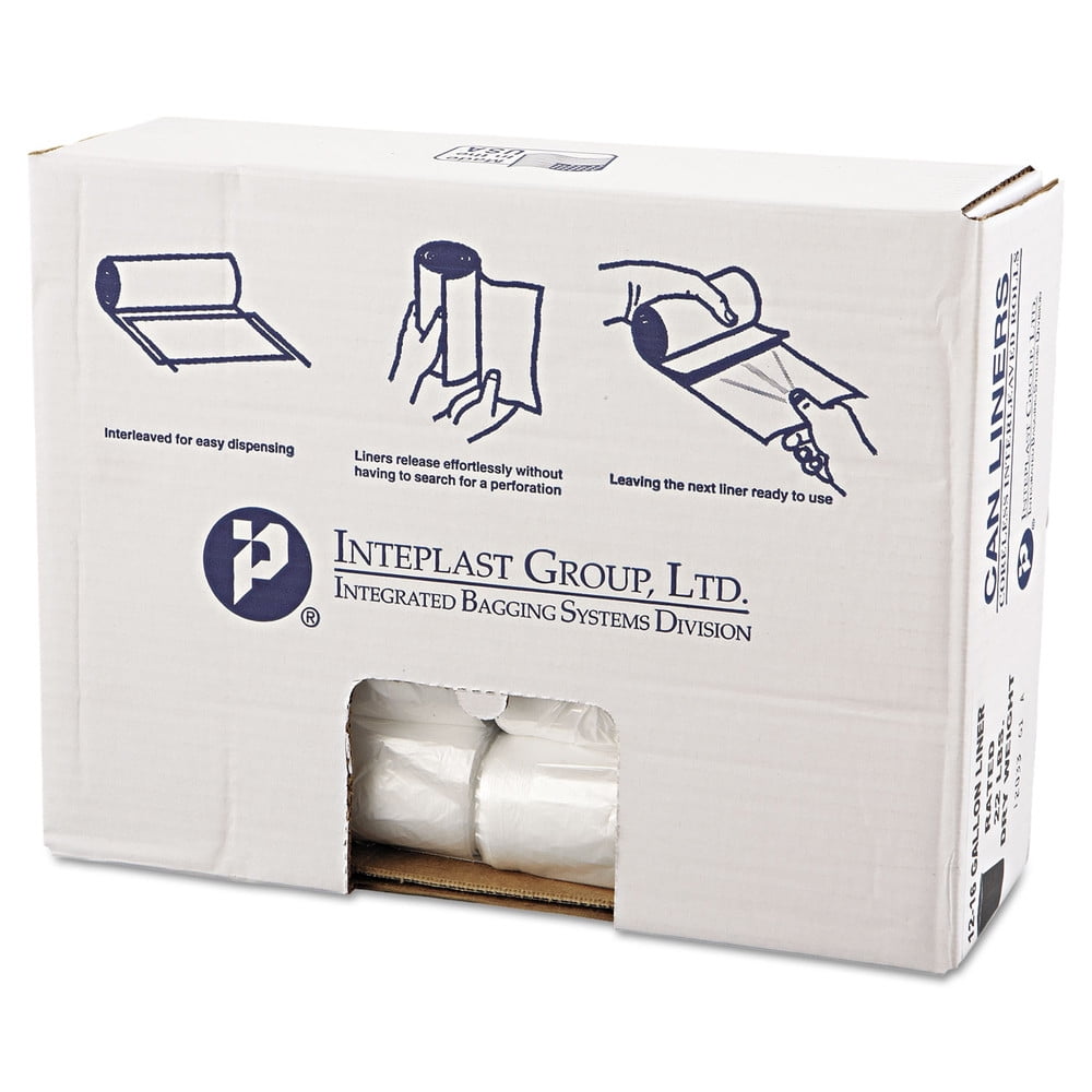 Inteplast Group High-Density Can Liner 38 x 60 60gal 17mic Clear 25/Roll 8 Rolls 
