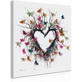 thumbnail image 2 of Butterfly Canvas Print Wall Art for Bedroom: Heart Shaped Branches Surrounded by Colorful Butterflies Love Themed Picture for Teen Girls (12"x12"x1 Panel), 2 of 6