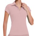 thumbnail image 2 of Women's Short Sleeve Golf Shirts Tennis Shirts Sport T-Shirts Workout Tops Business Casual V Neck Collared Shirt Tennis Work Tops, 2 of 6