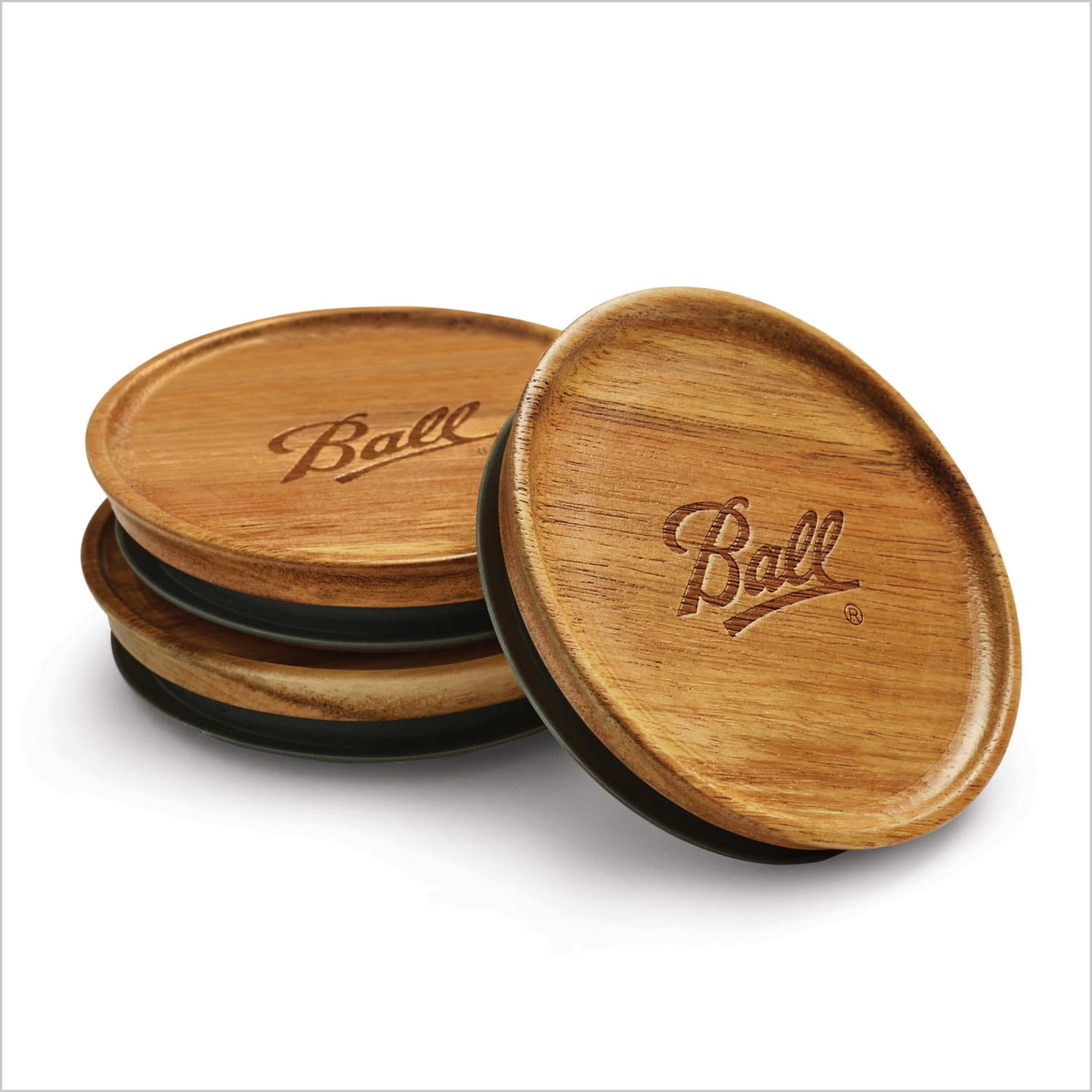 (6 pack) Ball Wooden Storage Lids, Wide Mouth, Ball Jar Lids, 3-Pack