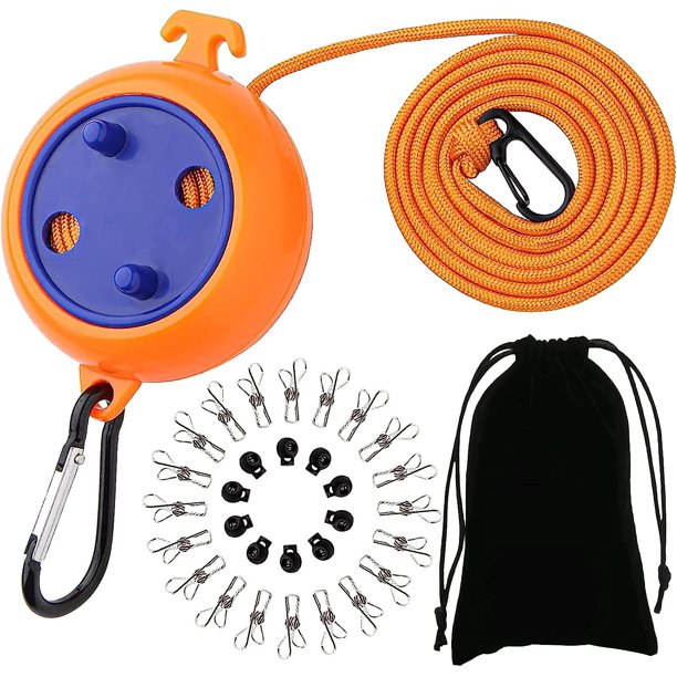 Tendedero Extensible Naranja, 10m, Portátil, Antibobinado, Viajes, Exterior, Baño, Tendedero para Acampar, Exterior, Jardín O Viajes Rojo Verde Cocina, Decoración y Otros