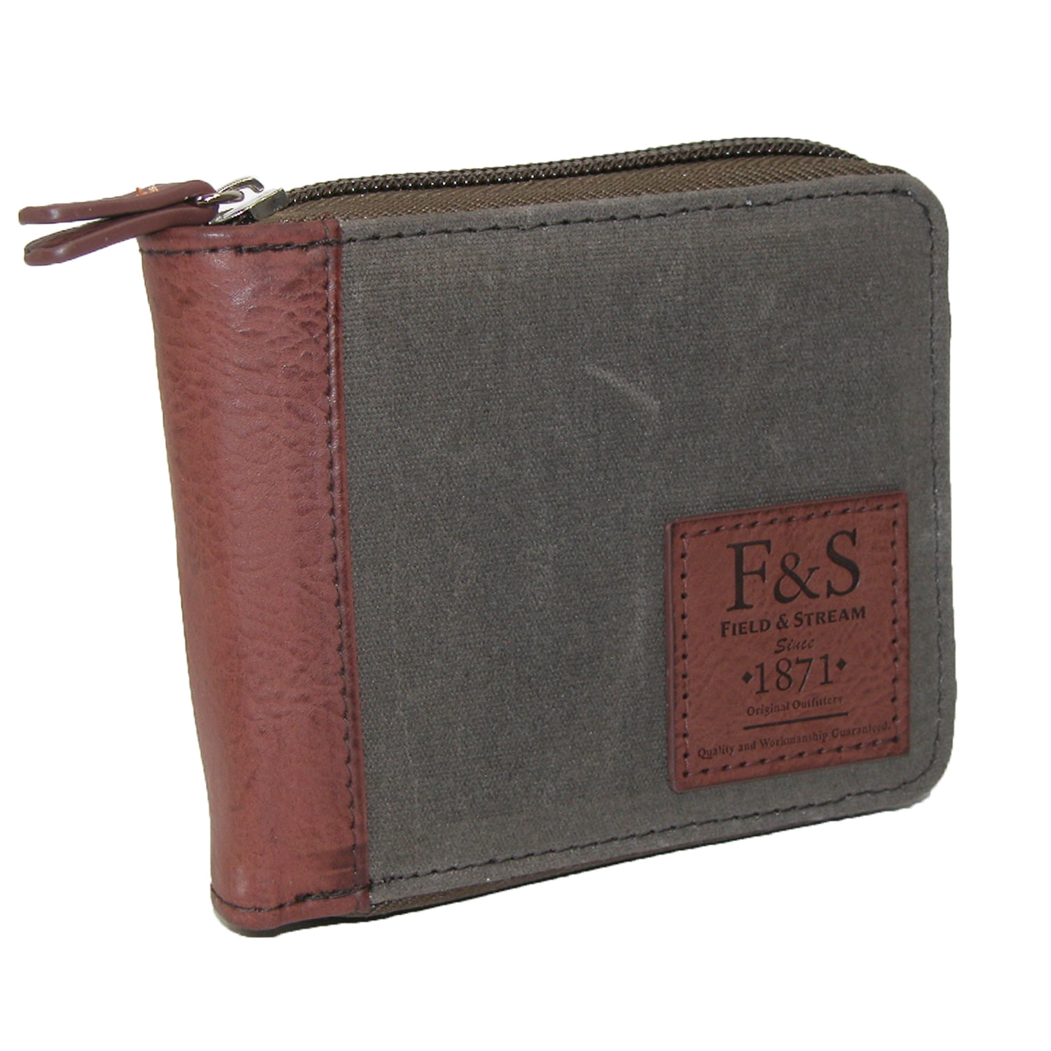 Mens Field and Stream RFID Distressed Canvas ZipAround Wallet