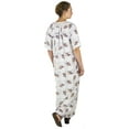 thumbnail image 4 of Sakkas Maha Soft Womens Short Sleeve Nightgown Sleep Dress Breathable No Bunch Up - White-plaid - XXL, 4 of 5