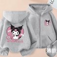 thumbnail image 3 of Sanrio-Sudadera con capucha de algodón puro para niños, cárdigan con cremallera, chaqueta de dibujos animados, ropa Kuromi, regalo de vacaciones, novedad de 2024, 3 of 5