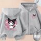 thumbnail image 3 of Sanrio-Sudadera con capucha de algodón puro para niños, cárdigan con cremallera, chaqueta de dibujos animados, ropa Kuromi, regalo de vacaciones, novedad de 2024, 3 of 5
