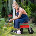 thumbnail image 4 of Cixusio Garden Cart Patio Rolling Work Seat with Tool Tray – Basket Planting Height Adjustable Garden Rolling Stool with Wheels Picking Rotary Tool Cart for Outdoor Patio and Yard, 4 of 12