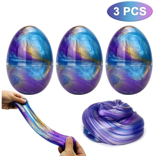 Fluffy Galaxy Slime 3-Pack Slime en forma de huevo Slime DIY Slime Buen juguete para aliviar el estrés para niños MFZFUKR LL-1007