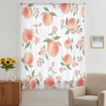 thumbnail image 3 of Peach Sheer Curtains 54 Inches Long, Spring Floral Green Leaf Botanical Pink Fruit Light Filering Curtains, Breathable Simi Curtain Privacy Drapes for Kitchen Bathroom Nursery Small Window Treatment, 3 of 9