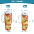 thumbnail image 3 of 30 oz Stainless Steel Tumbler Vacuum Insulated Leak Proof Stainless Steel Coffee Cup Water Bottles Cartoon Orange Roses Seamless, 3 of 9