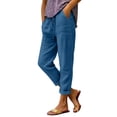 thumbnail image 6 of Women's Fashion Casual Color Elastic Waist Cotton and Linen Casual Pants, 6 of 6