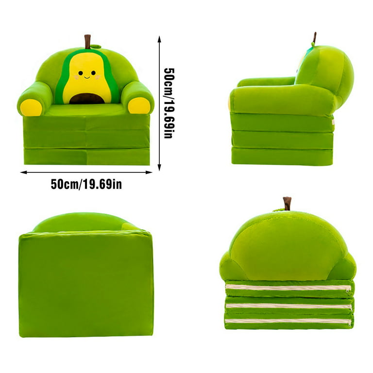 Plush Foldable Kids Sofa Backrest Armchair 2 In 1 Foldable Children Sofa  Cute Cartoon Lazy Sofa Children Flip Open Sofa Bed For Living Room Bedroom  Without Liner Filler Auto Seat Foam 