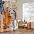 thumbnail image 6 of Shower Curtain for Bathroom Boho Retro Sketch Western Cowboy Waterproof Bath Curtains Shower Curtains with Hooks,Abstract Style Desert Cactus Bathroom Curtain Privacy Drapes for Bathtubs 72x72in, 6 of 9