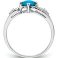 thumbnail image 3 of Sterling Silver Rhodium Plated Diamond And Sky Blue Topaz Cushion Ring (Size 9) Made In India qr4513bt-9, 3 of 6