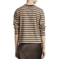 thumbnail image 2 of ATM Womens Shoulder Buttons Striped Top Black XS, 2 of 2
