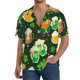 thumbnail image 1 of Balery St Patrick's Day10 Camisa Casual de Manga Corta con Botones para Hombre, Texturizada, Estilo Cubano, para Playa, Verano-Small, 1 of 5