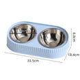 thumbnail image 3 of Elevated Stainless Steel Double Pet Bowls Food and Water Tilted Raised Stand Design Neck Protection Non-Slip Spill-Proof Large Capacity Feeding Station, 3 of 3