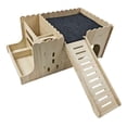 thumbnail image 1 of Casa de madera para cobayas, casita de juegos, hábitat decorativo, refugio interior resistente para cobayas enanas. Sin alfombrilla ni hervidor, 1 of 9
