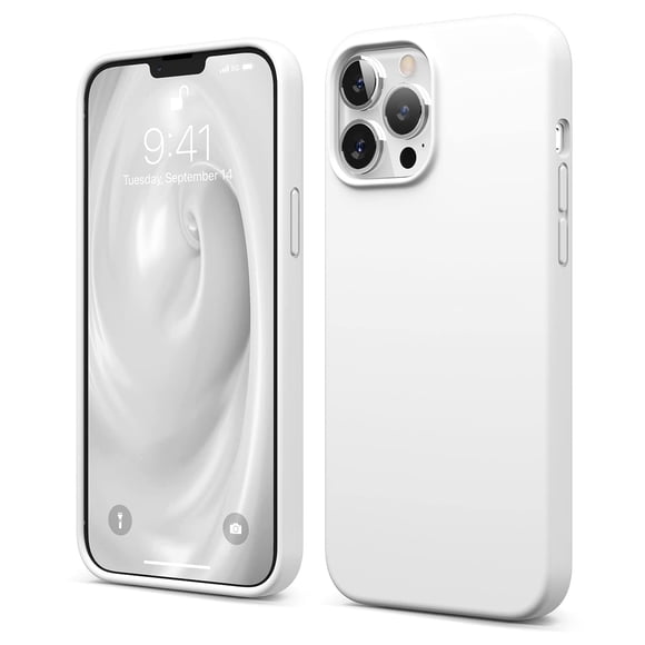Funda de teléfono Elago Liquid Silicone para iPhone 13 Pro Max, color blanco
