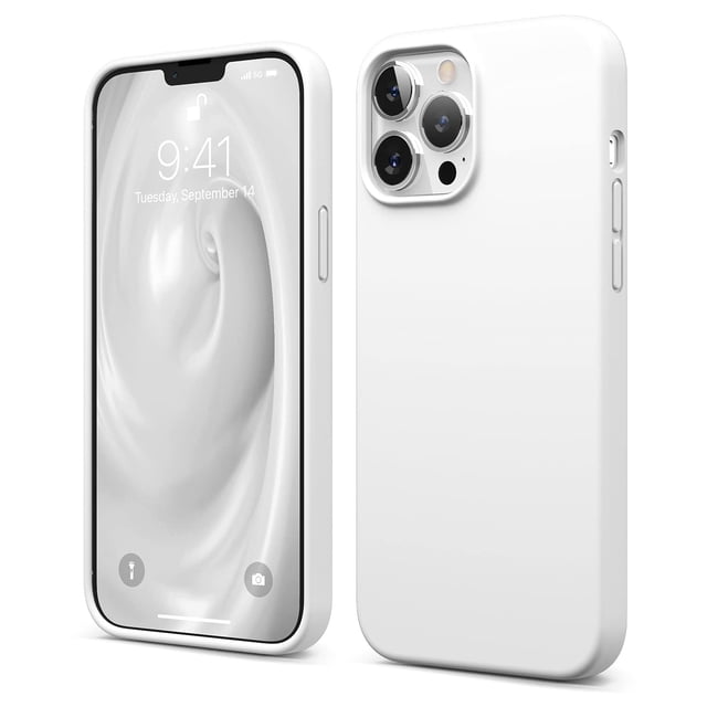 Funda de teléfono Elago Liquid Silicone para iPhone 13 Pro Max, color blanco