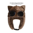thumbnail image 6 of Jiibva PU Leather Bomber Hat Retro Windproof Plus Fluff Pilot Hat Lining Winter Ear Protection Hat Thickened Warm Trapper Hat with Earflaps, 6 of 7