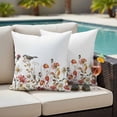thumbnail image 4 of Fall Bird Flower Outdoor Waterproof Pillow Covers, Thanksgiving Autumn Leaves Daisy Decorative Square Throw Pillowcase Sofa Cushion Sham for Patio/Couch/Chair, 18"x18" 2 Pack, 4 of 8