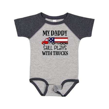 

Inktastic Daddy Plays with Trucks Gift Baby Boy or Baby Girl Bodysuit