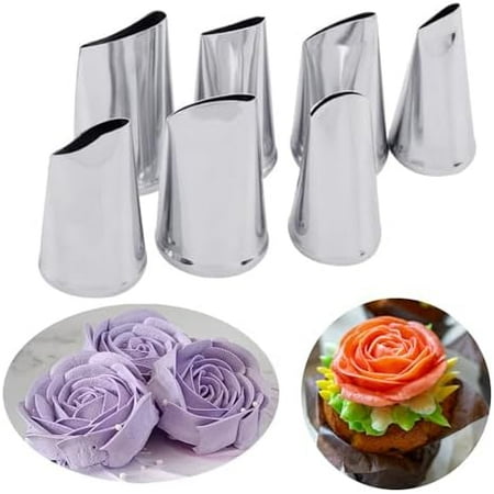 7Pieces/set Cake Decorating Tips Set Cream Icing Piping Fondant Rose Nozzle Pastry Tools Fondant Decorating Tools$$Home Decor, Kitchen, & Other