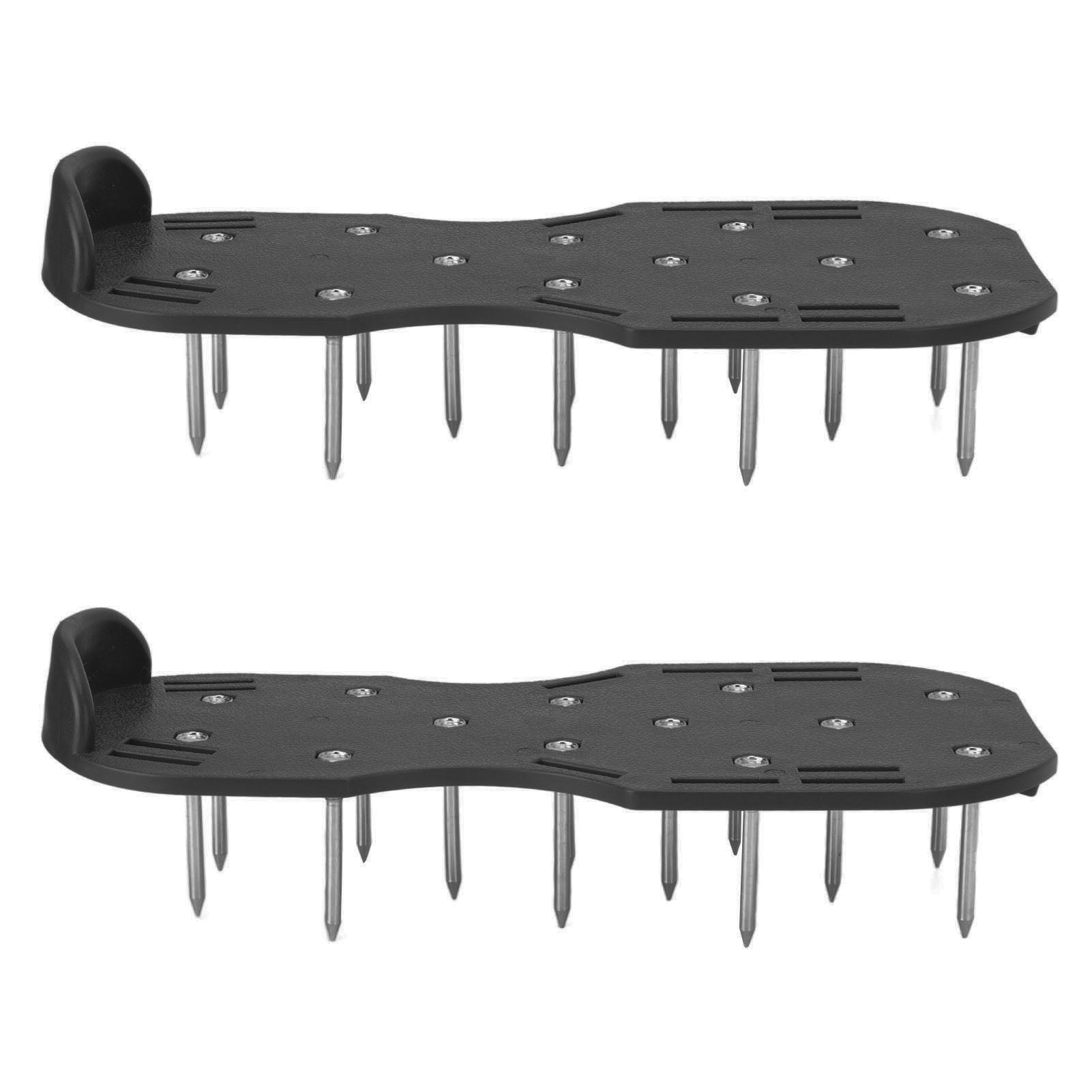Nieyigj Professional Lawn Aerator Shoes with Zinc Alloy Buckles and 4 Adjustable Straps, Heavy Duty Spiked Soil Aerating Sandals for Yard Garden Patio, Black, 11.61 inches / 29.5 cm