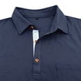 thumbnail image 6 of YYDGH Men's Casual Polo Shirts Classic Button Basic Long Sleeve Shirt Solid Color Cotton Tees Stylish Pullover Tops, 6 of 7