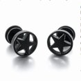 thumbnail image 3 of Pendientes de botón estilo punk gótico con diseño de penacho para hombre, 3 of 6