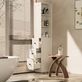 thumbnail image 4 of LAUSAINT HOME Bathroom Storage Cabinet, Tall Thin White Storage with 2 Adjustable Shelves & 3-level Drawers for Home, Kitchen, 4 of 9