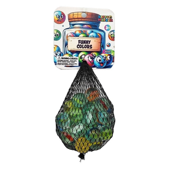 Canicas Happy Marbles Funny colors 40 piezas