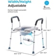 thumbnail image 2 of HEAO 3-in-1 Raised Toilet Padded Seat,Adjustable W/Height,Shower Chair for Senior,300 lbs Aluminum, 2 of 6